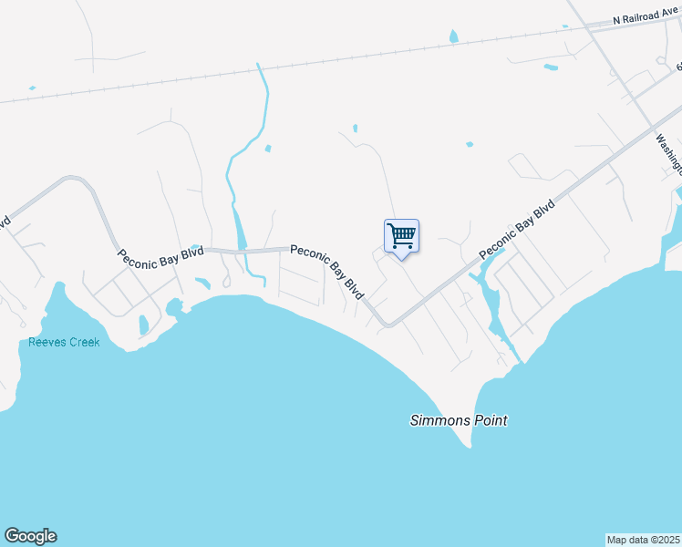 map of restaurants, bars, coffee shops, grocery stores, and more near 525 Peconic Bay Boulevard in Aquebogue