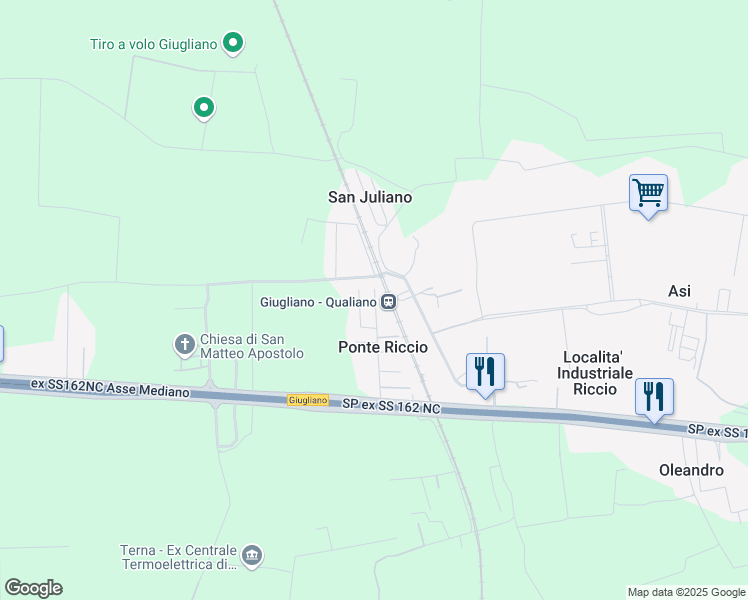 map of restaurants, bars, coffee shops, grocery stores, and more near 85 1º Traversa Ponte Riccio in Ponte Riccio