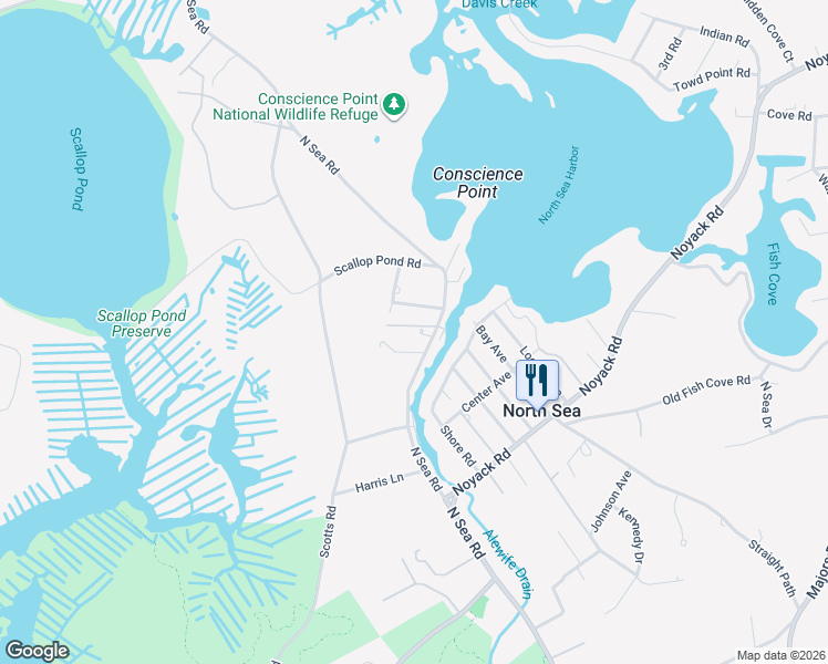 map of restaurants, bars, coffee shops, grocery stores, and more near 1917 North Sea Road in Southampton