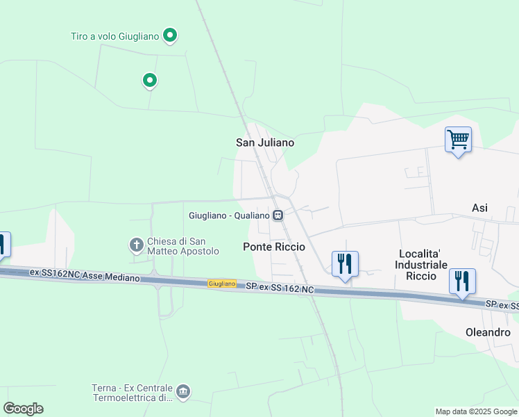 map of restaurants, bars, coffee shops, grocery stores, and more near 85 1º Traversa Ponte Riccio in Ponte Riccio