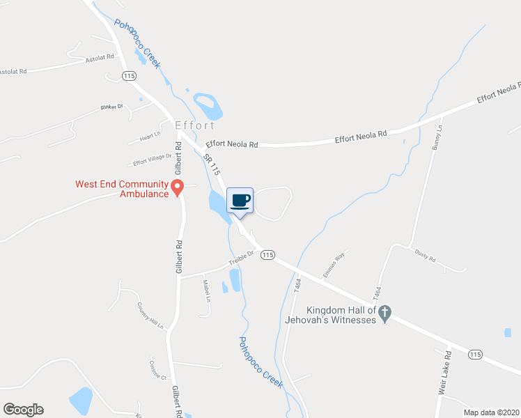 map of restaurants, bars, coffee shops, grocery stores, and more near 1133 Green Mount Drive in Saylorsburg