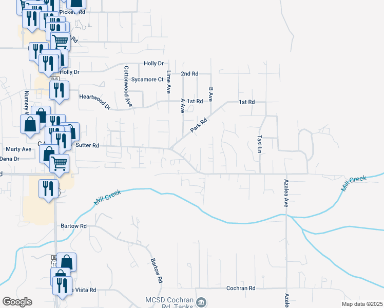 map of restaurants, bars, coffee shops, grocery stores, and more near 1664 Childrens Avenue in McKinleyville