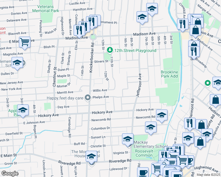 map of restaurants, bars, coffee shops, grocery stores, and more near 85 Phelps Avenue in Cresskill
