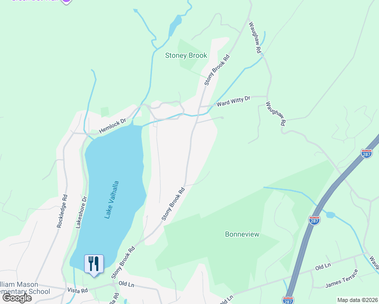map of restaurants, bars, coffee shops, grocery stores, and more near 45 Stoneybrook Road in Montville