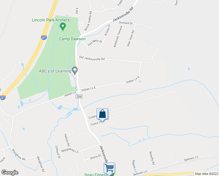 map of restaurants, bars, coffee shops, grocery stores, and more near 53 Indian Lane East in Montville