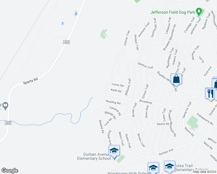 map of restaurants, bars, coffee shops, grocery stores, and more near 21 Keith Road in Hopatcong