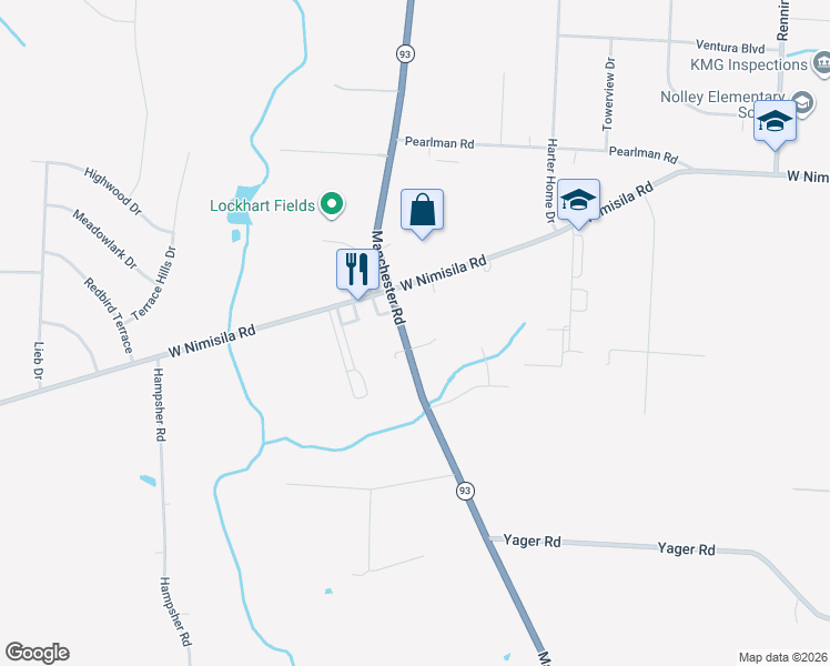 map of restaurants, bars, coffee shops, grocery stores, and more near 6207 1/2 Manchester Road in New Franklin