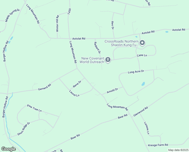 map of restaurants, bars, coffee shops, grocery stores, and more near 484 Long Mountain Road in Effort