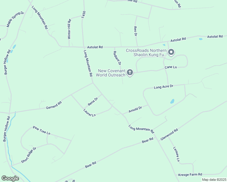 map of restaurants, bars, coffee shops, grocery stores, and more near 484 Long Mountain Road in Effort