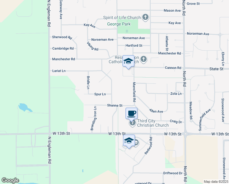 map of restaurants, bars, coffee shops, grocery stores, and more near 2132-3774 Lariat Ln in Grand Island