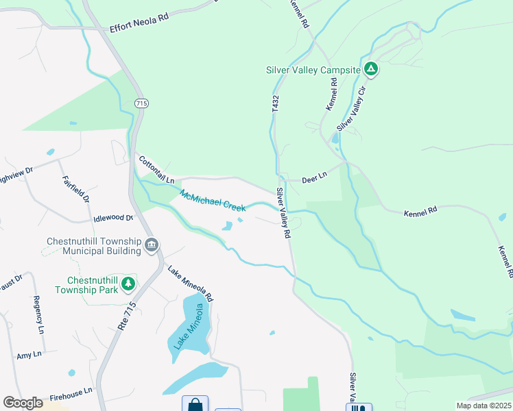 map of restaurants, bars, coffee shops, grocery stores, and more near 253 Silver Valley Road in Saylorsburg