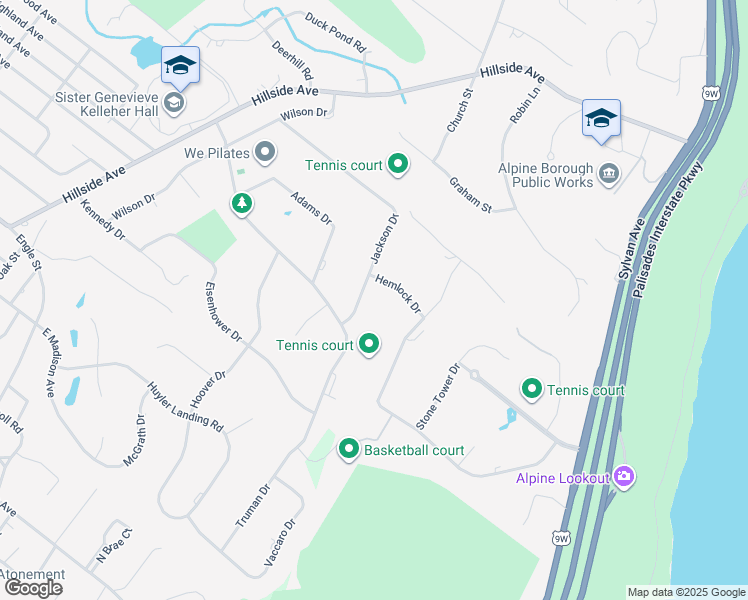 map of restaurants, bars, coffee shops, grocery stores, and more near 113 Jackson Drive in Cresskill