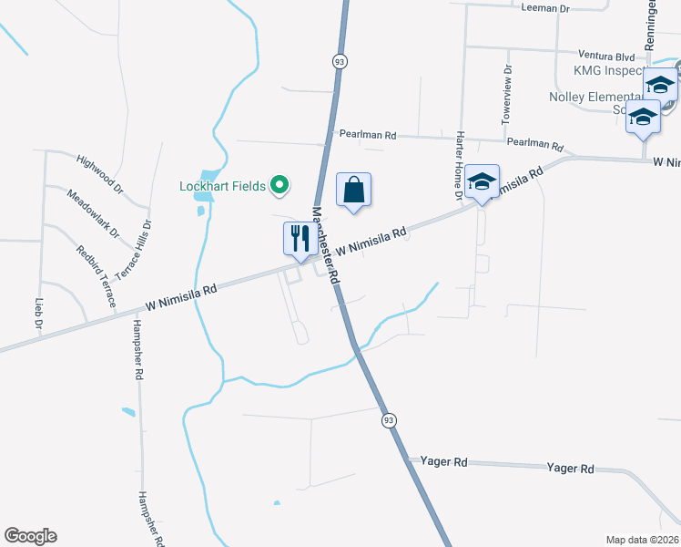 map of restaurants, bars, coffee shops, grocery stores, and more near 6207 1/2 Manchester Road in New Franklin
