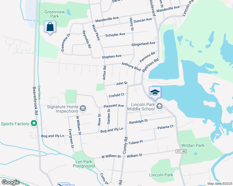 map of restaurants, bars, coffee shops, grocery stores, and more near 13 Crefeld Court in Lincoln Park