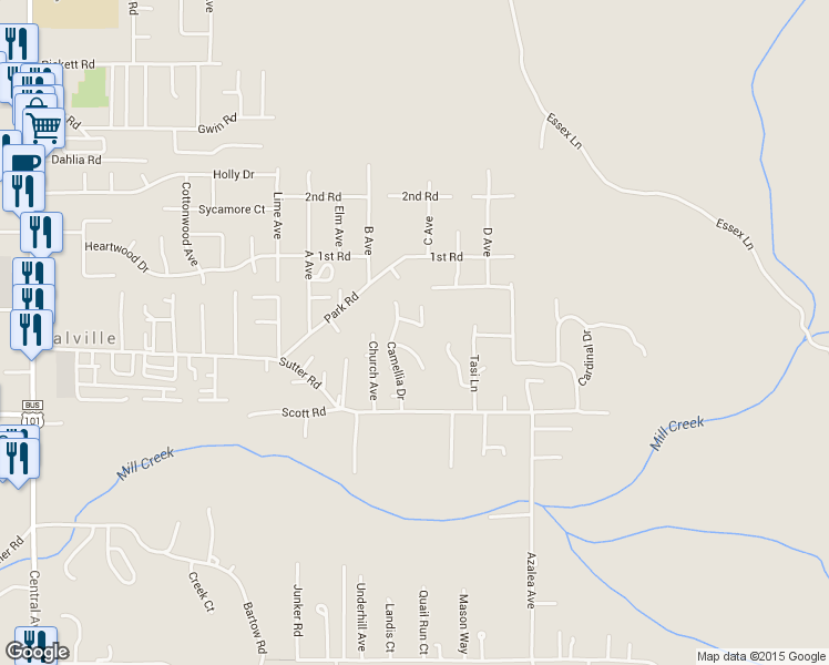 map of restaurants, bars, coffee shops, grocery stores, and more near 2202 Ravenwood Place in McKinleyville