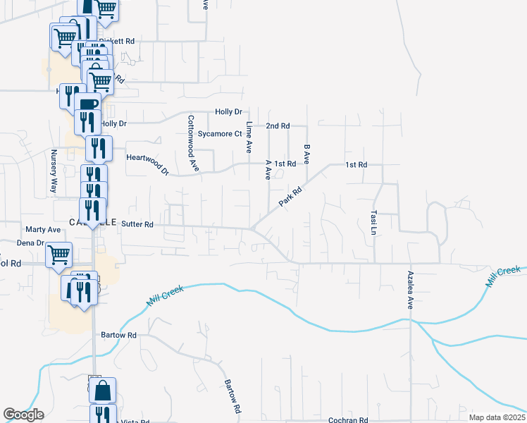 map of restaurants, bars, coffee shops, grocery stores, and more near 1730 A Avenue in McKinleyville