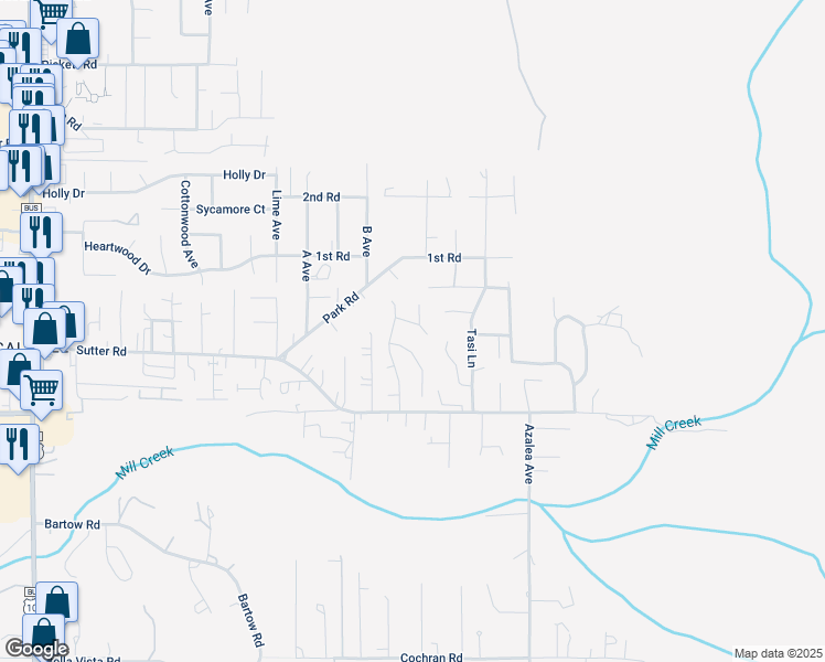 map of restaurants, bars, coffee shops, grocery stores, and more near 2202 Ravenwood Place in McKinleyville