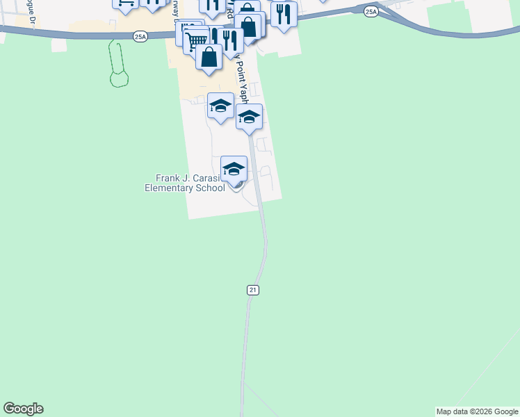 map of restaurants, bars, coffee shops, grocery stores, and more near 48-50 Rocky Point Yaphank Rd in Rocky Point