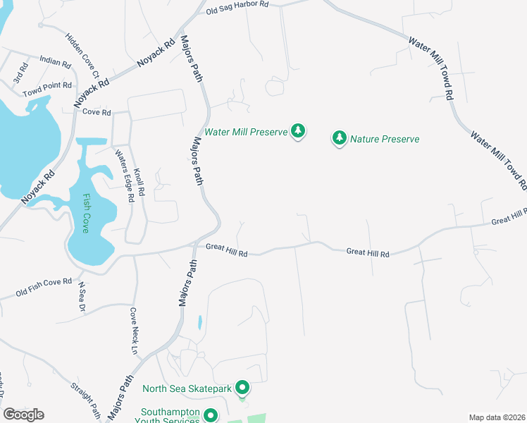 map of restaurants, bars, coffee shops, grocery stores, and more near 137 Great Hill Road in Southampton