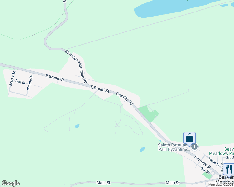 map of restaurants, bars, coffee shops, grocery stores, and more near 627 Main Street in Freeland