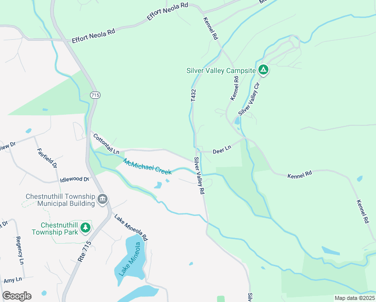 map of restaurants, bars, coffee shops, grocery stores, and more near 287 Silver Valley Road in Saylorsburg