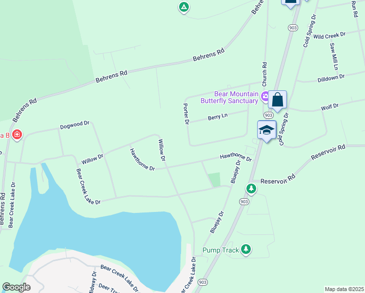 map of restaurants, bars, coffee shops, grocery stores, and more near 116 Porter Drive in Jim Thorpe