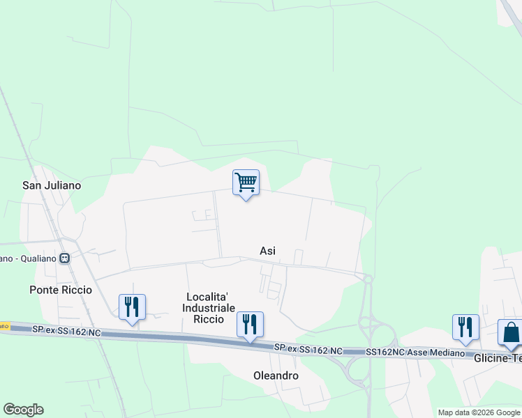 map of restaurants, bars, coffee shops, grocery stores, and more near 149 Via Salvatore Piccolo in Asi