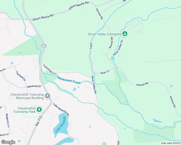 map of restaurants, bars, coffee shops, grocery stores, and more near 287 Silver Valley Road in Saylorsburg