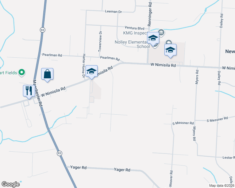map of restaurants, bars, coffee shops, grocery stores, and more near 5869 Keller Road in New Franklin