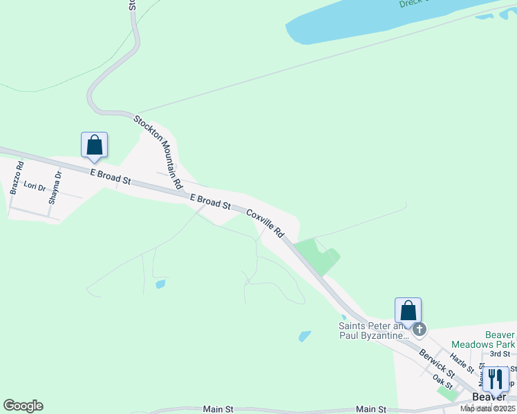 map of restaurants, bars, coffee shops, grocery stores, and more near 104 Main Street in Freeland