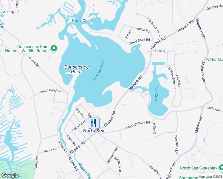 map of restaurants, bars, coffee shops, grocery stores, and more near 317 Noyack Road in Southampton