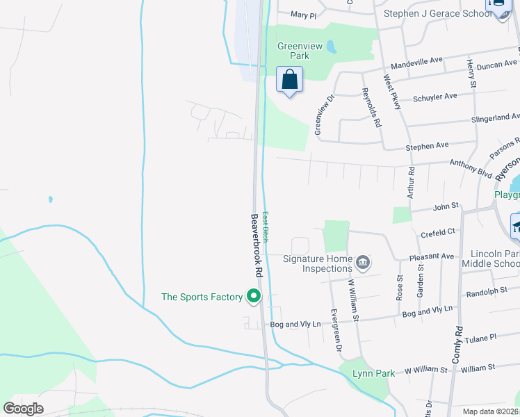 map of restaurants, bars, coffee shops, grocery stores, and more near 254-296 Beaver Brook Road in Lincoln Park