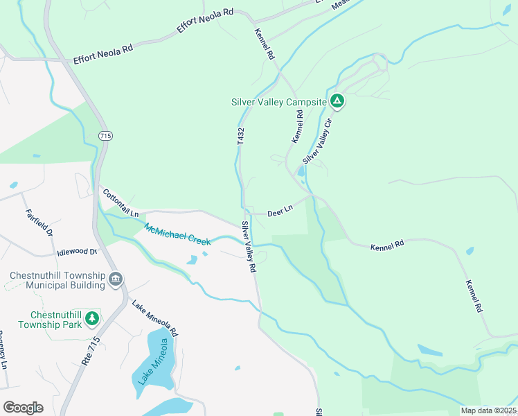 map of restaurants, bars, coffee shops, grocery stores, and more near Silver Valley Road in Saylorsburg