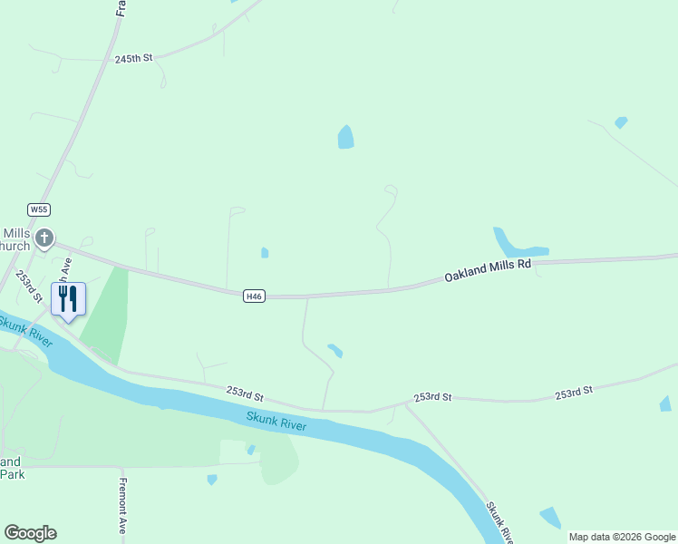 map of restaurants, bars, coffee shops, grocery stores, and more near County Highway H46 in Mount Pleasant