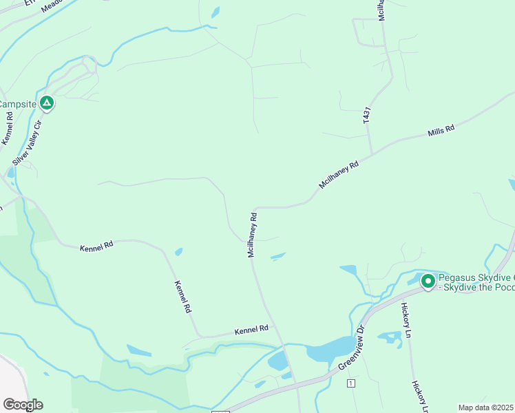 map of restaurants, bars, coffee shops, grocery stores, and more near Mcilhaney Road in Saylorsburg