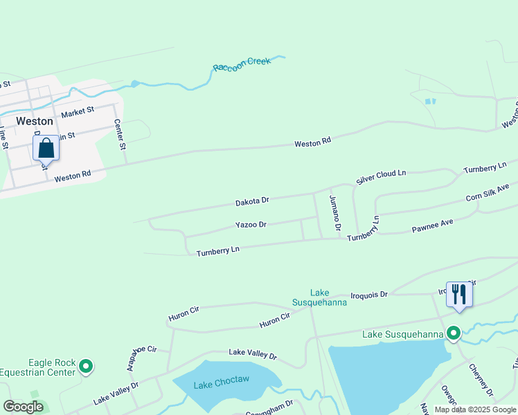 map of restaurants, bars, coffee shops, grocery stores, and more near 201 Dakota Drive in Hazleton