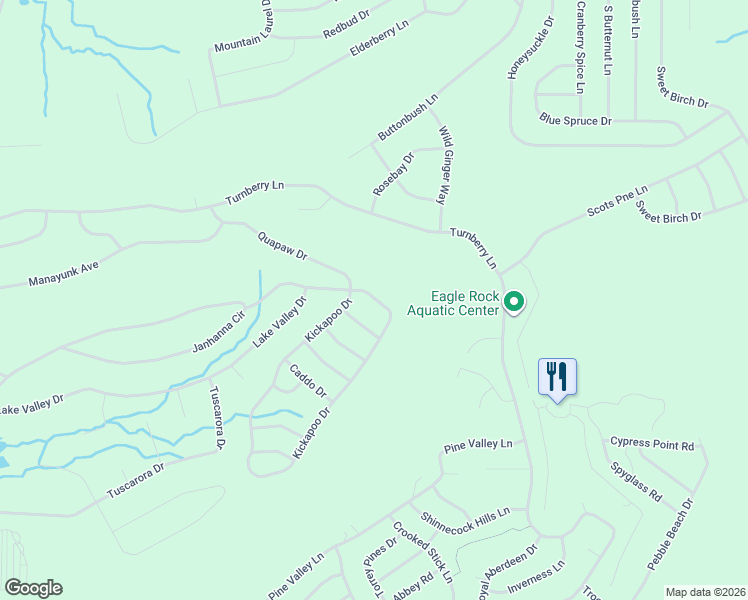 map of restaurants, bars, coffee shops, grocery stores, and more near 198 Quapaw Drive in Luzerne