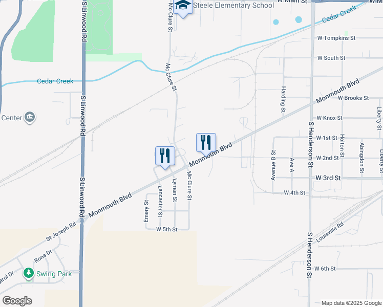 map of restaurants, bars, coffee shops, grocery stores, and more near in Knox County