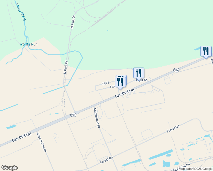 map of restaurants, bars, coffee shops, grocery stores, and more near 13 Humboldt Street in Luzerne County