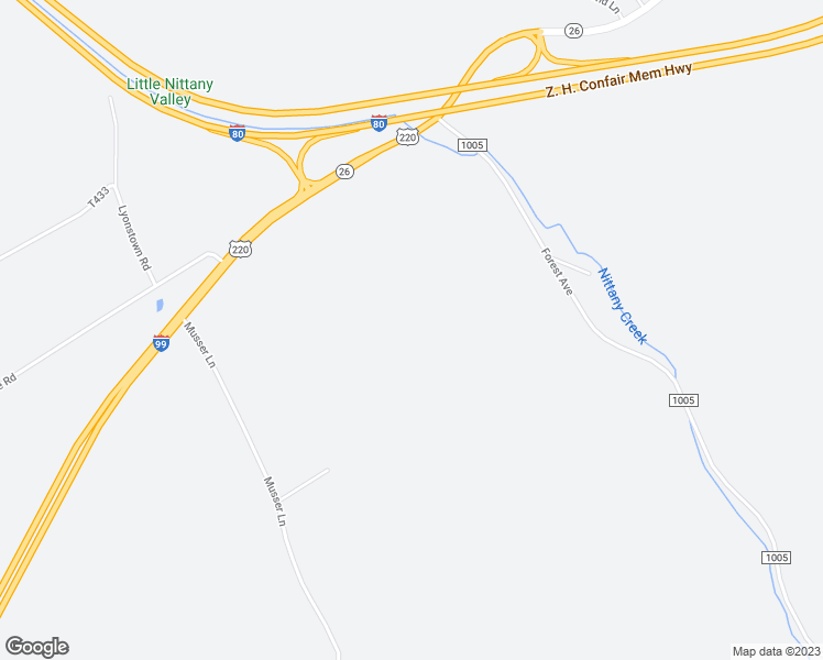 map of restaurants, bars, coffee shops, grocery stores, and more near 1307 Forest Avenue in Bellefonte