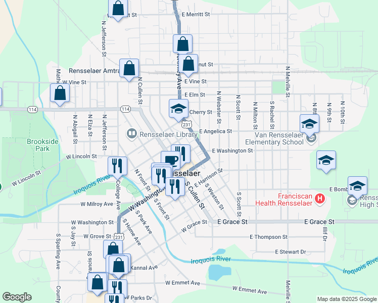 map of restaurants, bars, coffee shops, grocery stores, and more near 201-299 East Kellner Boulevard in Rensselaer