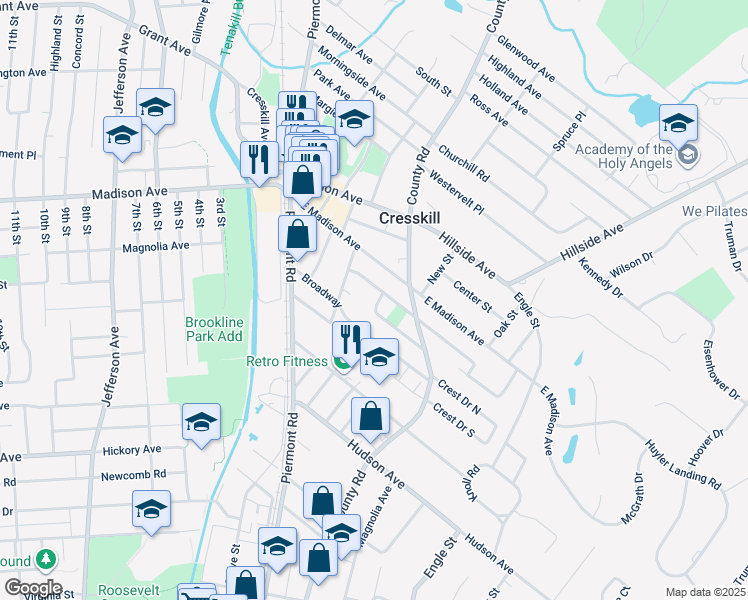 map of restaurants, bars, coffee shops, grocery stores, and more near 26 Linwood Ave in Cresskill