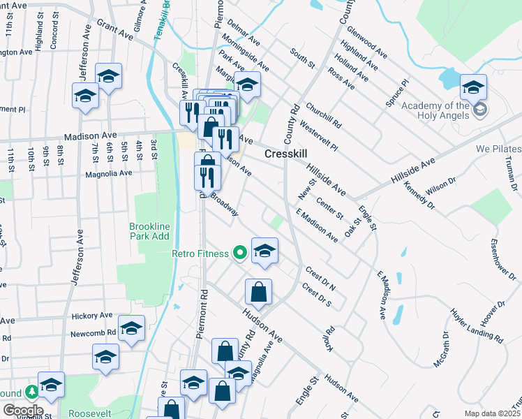 map of restaurants, bars, coffee shops, grocery stores, and more near 26 Linwood Avenue in Cresskill