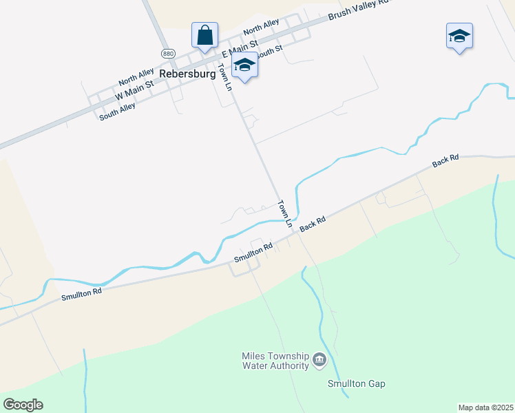 map of restaurants, bars, coffee shops, grocery stores, and more near 137 Town Lane in Rebersburg