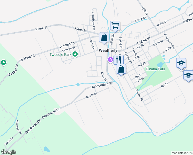 map of restaurants, bars, coffee shops, grocery stores, and more near 200-298 Doney Run in Weatherly