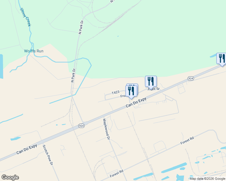 map of restaurants, bars, coffee shops, grocery stores, and more near 13 Humboldt Street in Luzerne