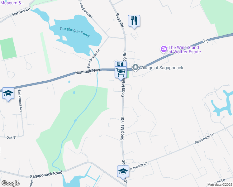 map of restaurants, bars, coffee shops, grocery stores, and more near 82 Sagg Main Street in Sagaponack