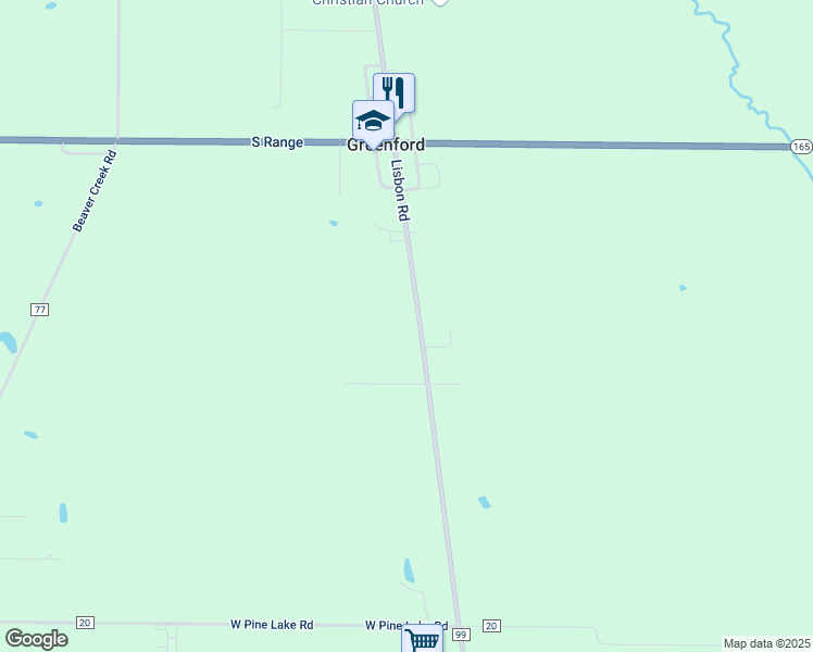 map of restaurants, bars, coffee shops, grocery stores, and more near 12408 Lisbon Road in Salem