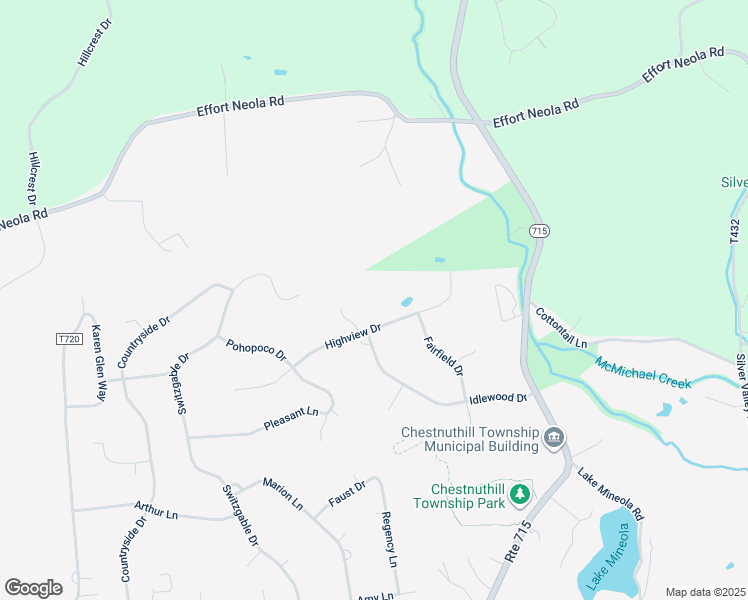 map of restaurants, bars, coffee shops, grocery stores, and more near 2585 Highview Drive in Brodheadsville