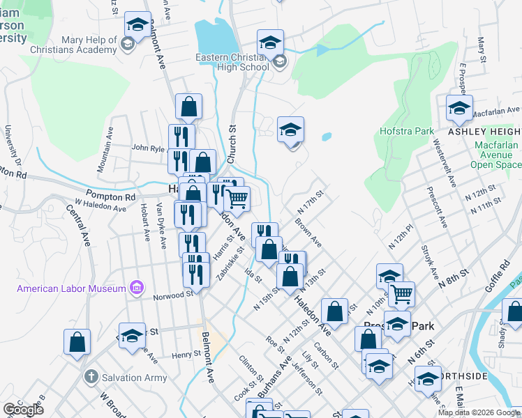 map of restaurants, bars, coffee shops, grocery stores, and more near 60/66 Lupton Lane in Haledon